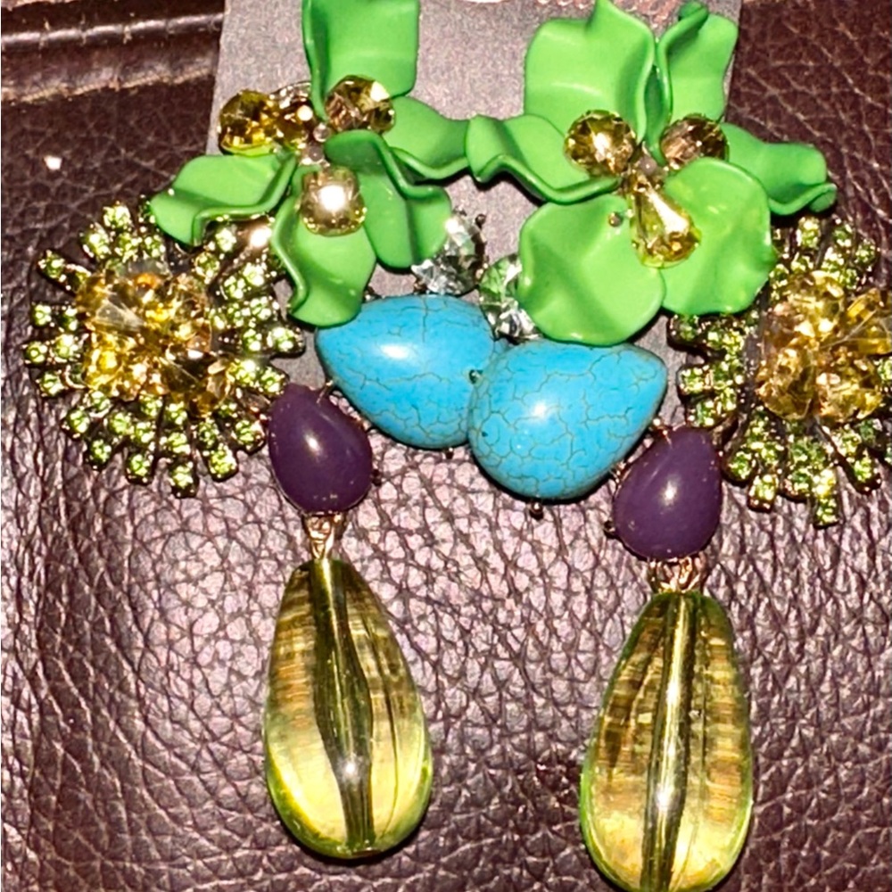 Elegant Floral Drop Pierced Earrings